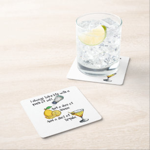 Porta-copo De Papel Quadrado Celebrar a vida, dizer presente engraçado