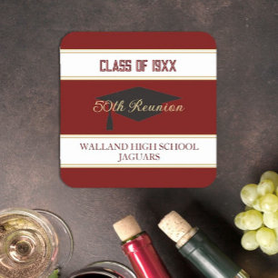 Porta-copo De Papel Quadrado Celebrar! Reunião de Classe PERSONALIZADA