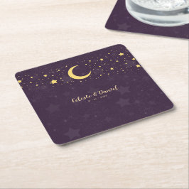 Porta-copo De Papel Quadrado Celestial Wedding Starry Sky