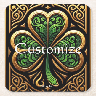 Porta-copo De Papel Quadrado Celtic Shamrock Coaster