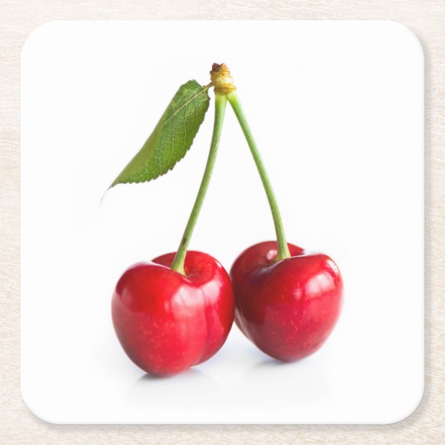 Porta-copo De Papel Quadrado Cereja doce (Frente)