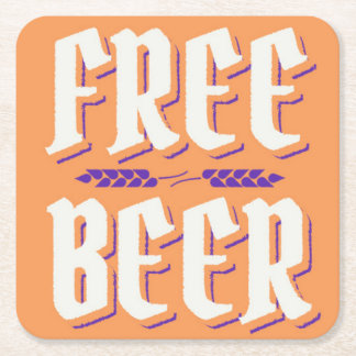 Porta-copo De Papel Quadrado CERVEJA GRATUITA DE bobo e Kitschy