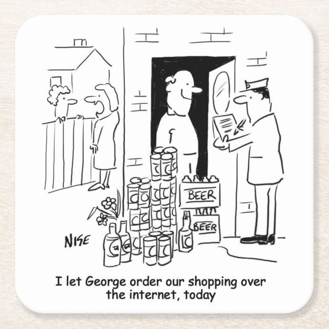 Porta-copo De Papel Quadrado Cerveja que compra em linha (Frente)