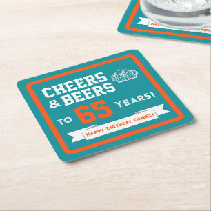 Porta-copo De Papel Quadrado Cervejas com Tema Esportivo e Feliz Aniversário co