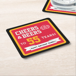 Porta-copo De Papel Quadrado Cervejas com Tema Esportivo e Festa de Aniversário