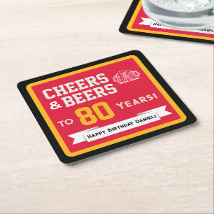 Porta-copo De Papel Quadrado Cervejas com Tema Esportivo e Festa de Aniversário