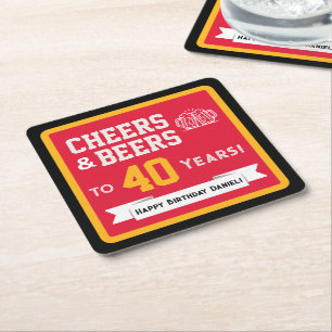 Porta-copo De Papel Quadrado Cervejas com Tema Esportivo e Festa de Aniversário