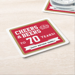Porta-copo De Papel Quadrado Cervejas com Tema Esportivo e Festa de Aniversário