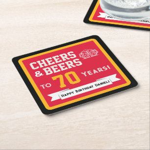Porta-copo De Papel Quadrado Cervejas com Tema Esportivo e Festa de Aniversário
