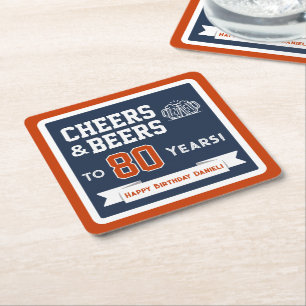Porta-copo De Papel Quadrado Cervejas e Aplausos com Tema Esportivo para Festa