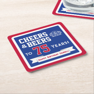 Porta-copo De Papel Quadrado Cervejas e Aplausos com Tema Esportivo para Festa 