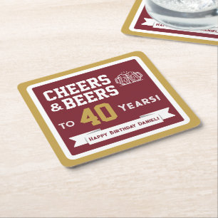 Porta-copo De Papel Quadrado Cervejas e Aplausos com Tema Esportivo para Festa