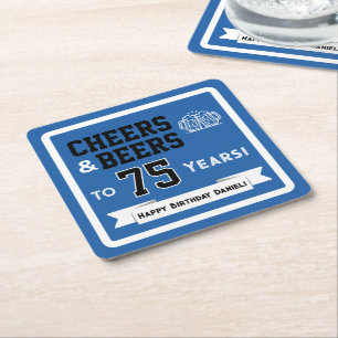 Porta-copo De Papel Quadrado Cervejas e Aplausos com Tema Esportivo para Festa