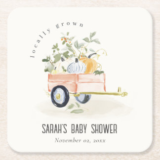 Porta-copo De Papel Quadrado Cesta de Abóbora Localmente Cultivada Aquarela Chá