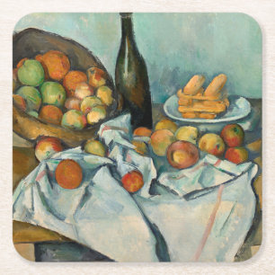 Porta-copo De Papel Quadrado Cesta de Maçãs de Paul Cezanne Vida Estática Vinta