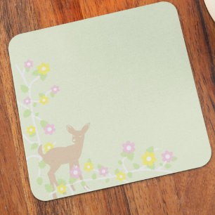 Porta-copo De Papel Quadrado Chá de Bebê Menina Floral Corça