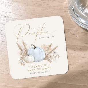 Porta-copo De Papel Quadrado Chá de Bebê Menino Little Pumpkin Fall