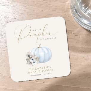 Porta-copo De Papel Quadrado Chá de Bebê Menino Little Pumpkin Fall