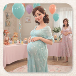 Porta-copo De Papel Quadrado Chá de fraldas