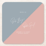 Porta-copo De Papel Quadrado chá de fraldas azul<br><div class="desc">cor-de-rosa azul chá de fraldas</div>