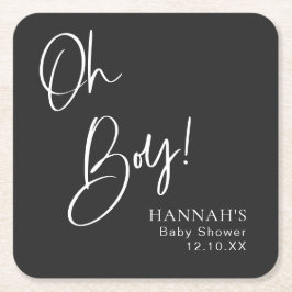 Porta-copo De Papel Quadrado Chá de fraldas Black Gothic & Moody Oh Boy