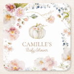 Porta-copo De Papel Quadrado Chá de fraldas de Abóbora de Queda<br><div class="desc">Estas adoráveis Portas copos de papel Chá de fraldas Boho Fall Pumpkin Girl capturarão amavelmente o espírito da estação. Com designs charmosos de abóbora e um toque de vassoura. Perfeito para cacau quente, sidra de maçã ou latas de especiarias de abóbora! Vamos torna seu chá de fraldas inesquecível! Para itens...</div>