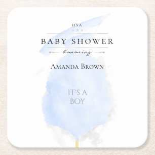 Porta-copo De Papel Quadrado Chá de fraldas de algodão doce azul de aquarela br