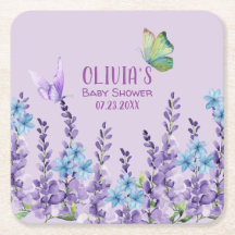 Chá de fraldas de borboleta Floral Rosa Bem-vindo