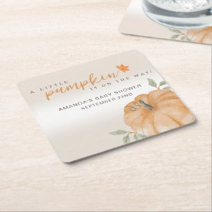 Porta-copo De Papel Quadrado Chá de fraldas de outono de Abóbora Laranja