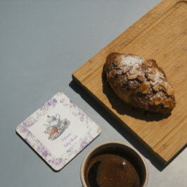Porta-copo De Papel Quadrado Chá de fraldas Floral do Jardim Lavanda do Tea Par