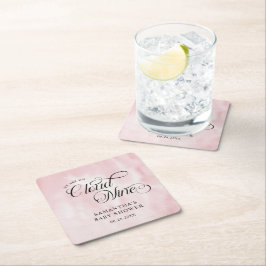 Porta-copo De Papel Quadrado Chá de fraldas Nine da Nuvem Rosa Cor-de-Água Mode