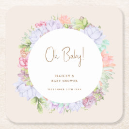 Porta-copo De Papel Quadrado Chá de fraldas Oh do Deserto de Boho Cactus Minima