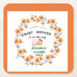 Porta-copo De Papel Quadrado chá de fraldas primavera