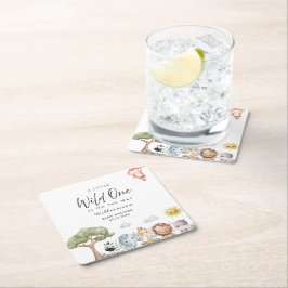 Porta-copo De Papel Quadrado Chá de fraldas Safari Selgle