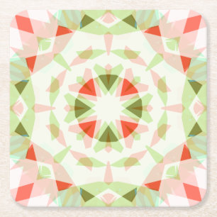 Porta-copo De Papel Quadrado Chá de fraldas verde-rosa-estrela brilhante