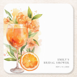 Porta-copo De Papel Quadrado Chá de Noiva Aperol Spritz