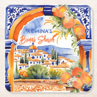 Chá de panela azulejo azulejo talavera azul-laranj