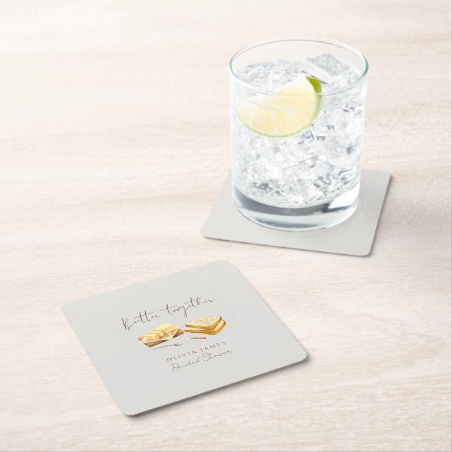 Porta-copo De Papel Quadrado Chá de panela chic (Insitu)