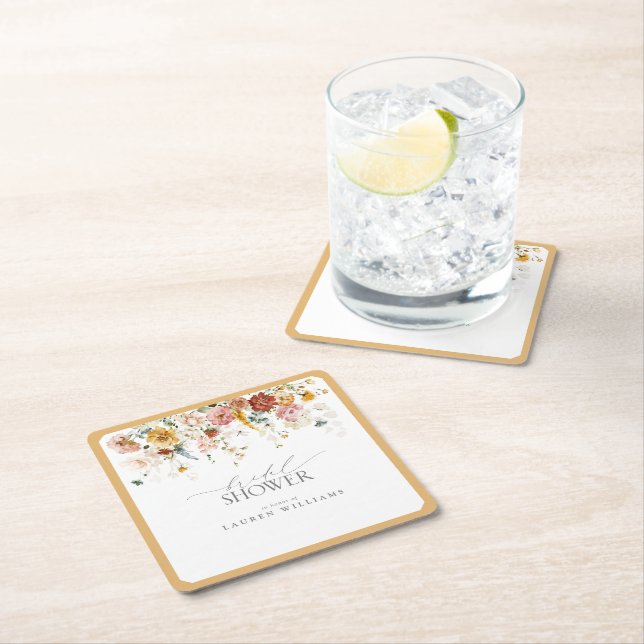 Porta-copo De Papel Quadrado Chá de panela de Aquarela Amarelo Elegante (Insitu)