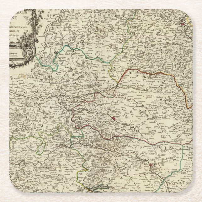 Porta-copo De Papel Quadrado Champagne, France 3 (Frente)