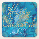 Porta-copo De Papel Quadrado Chanukah Blue Dourado<br><div class="desc">"Chanukah Blue e Douradas Portas copos de Papel Quadrado" estão prontas para ajudá-lo a começar a sua festa! Personalize, excluindo e adicionando texto em qualquer lugar da porta copos. Escolha seu estilo, cor e tamanho de fonte favoritos. Obrigados para parar e comprar. Muito apreciado! Todas as minhas designs podem ser...</div>