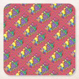 Porta-copo De Papel Quadrado Chapéus do Partido Birthay