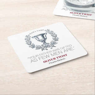 Porta-copo De Papel Quadrado Charles Dickens - Seu Pai Foi Dotado - Troféu