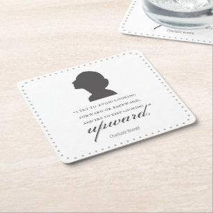Porta-copo De Papel Quadrado Charlotte Bronte - Continue Olhando Para Cima - Br