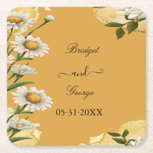 Porta-copo De Papel Quadrado Charming Retro Margaret Floral Wedding