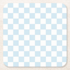 Porta-copo De Papel Quadrado Checkerboard azul e branco da pasta