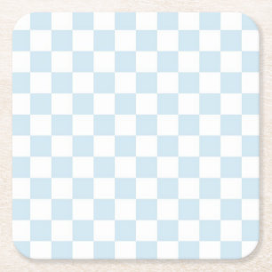 Porta-copo De Papel Quadrado Checkerboard azul e branco da pasta
