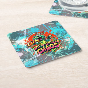 Porta-copo De Papel Quadrado Cheesy Dragon Delight