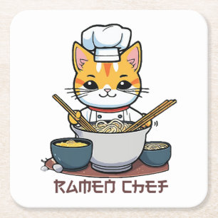 Porta-copo De Papel Quadrado Chef de Ramen