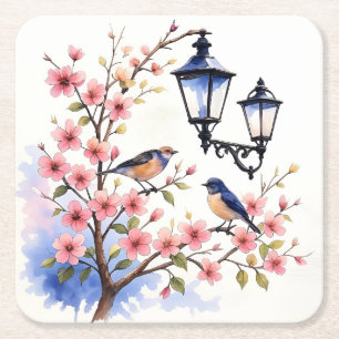 Porta-copo De Papel Quadrado Cherry Blossom